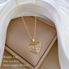 Necklace Stainless Steel Copper Geometric Element Love Full Diamond Light Luxury Temperament Gorgeous Allmatch Clavicle Chain Unisex