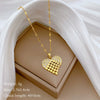 Necklace Stainless Steel Copper Geometric Element Love Full Diamond Light Luxury Temperament Gorgeous Allmatch Clavicle Chain Unisex