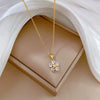 Necklace Stainless Steel Copper Geometric Fivepointed Star Light Luxury Elegant Gorgeous
