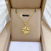 Necklace Stainless Steel Copper Geometric Four Leaf Flower Full Diamond