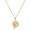 Necklace Stainless Steel Copper Geometric Four Leaf Flower Full Diamond
