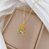 Necklace Stainless Steel Copper Geometric Green Leaf Rose Zircon Light Luxury Elegant Gorgeous Cartoon Minimalist Unisex