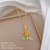 Necklace Stainless Steel Copper Geometric Green Leaf Rose Zircon Light Luxury Elegant Gorgeous Cartoon Minimalist Unisex
