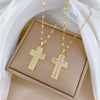 Necklace Stainless Steel Copper Geometric Heavy Industry Full Diamond Light Luxury Style Unisex