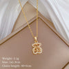 Necklace Stainless Steel Copper Geometric Hollow Bear Full Diamond Women's Allmatch Clavicle Chain Light Luxury Elegant Gorgeous