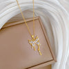 Necklace Stainless Steel Copper Geometric Hollow Butterfly Full Diamond Light Luxury Elegant Gorgeous Unisex
