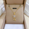 Necklace Stainless Steel Copper Geometric Leaf Flower Full Diamond Light Luxury Elegant Gorgeous Allmatch Clavicle Chain Unisex