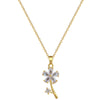 Necklace Stainless Steel Copper Geometric Leaf Flower Full Diamond Light Luxury Elegant Gorgeous Allmatch Clavicle Chain Unisex