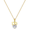 Necklace Stainless Steel Copper Geometric Light Luxury Elegant Bow Full Diamond