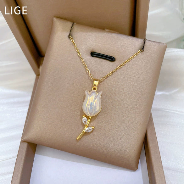 Necklace Stainless Steel Copper Geometric Light Luxury Style