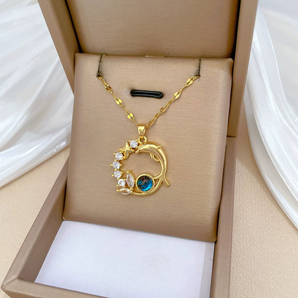 Necklace Stainless Steel Copper Geometric Light Luxury Style