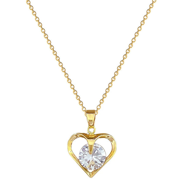 Necklace Stainless Steel Copper Geometric Light Luxury Temperament Love Zircon Unisex
