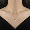 Necklace Stainless Steel Copper Geometric Light Luxury Temperament Love Zircon Unisex