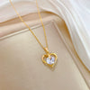 Necklace Stainless Steel Copper Geometric Light Luxury Temperament Love Zircon Unisex
