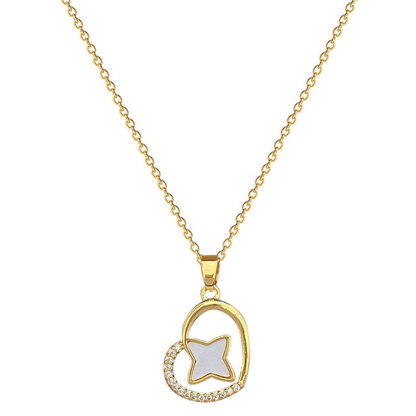 Necklace Stainless Steel Copper Geometric Love Stars Full Diamond