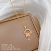 Necklace Stainless Steel Copper Geometric Pearl Butterfly Full Diamond Unisex