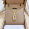 Necklace Stainless Steel Copper Geometric Rectangular Leaf Style