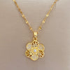 Necklace Stainless Steel Copper Geometric Rotating Flower Electroplating Women's