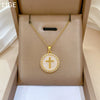Necklace Stainless Steel Copper Geometric Round Cross Luxury Minimalist Unisex