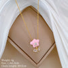 Necklace Stainless Steel Copper Geometric Style Drop Oil Flower Zircon Light Luxury Elegant Gorgeous Unisex