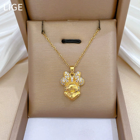 Necklace Stainless Steel Copper Geometric Style Titanium Steel Chain Women's