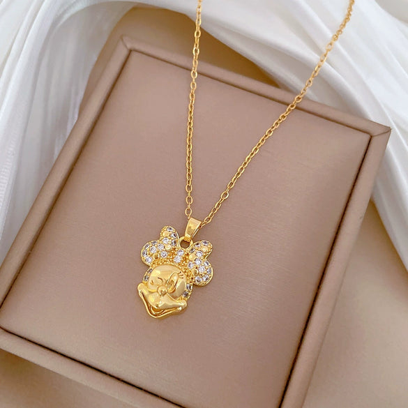 Necklace Stainless Steel Copper Geometric Style Titanium Steel Chain Women's