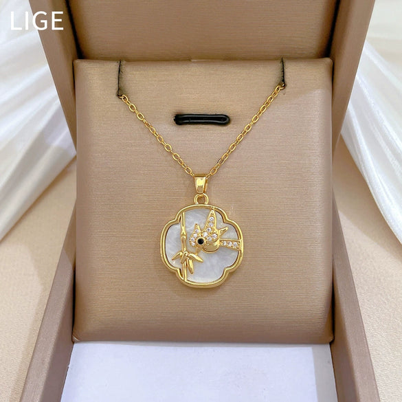 Necklace Stainless Steel Copper Geometric Style Titanium Steel Chain