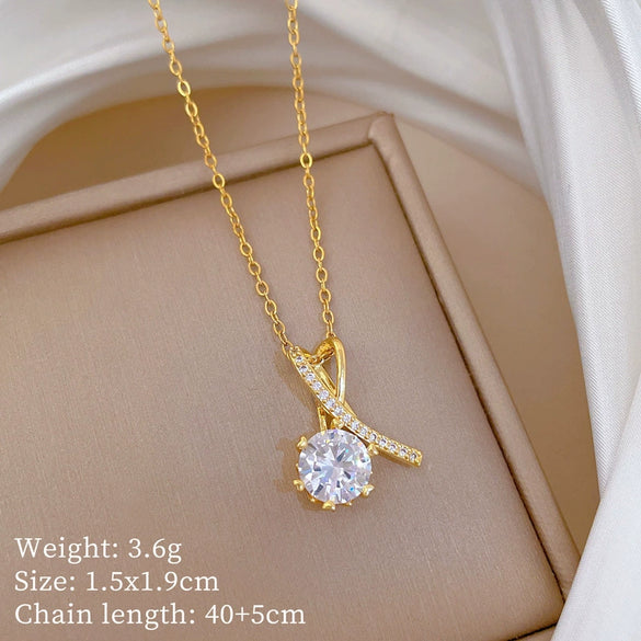 Necklace Stainless Steel Copper Geometric Style Titanium Steel Chain