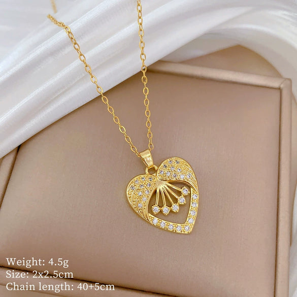Necklace Stainless Steel Copper Geometric Style