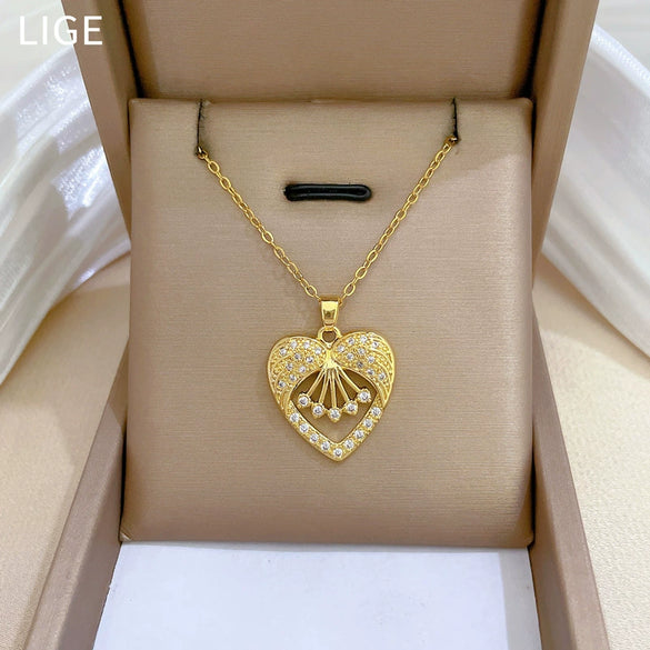 Necklace Stainless Steel Copper Geometric Style
