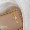 Necklace Stainless Steel Copper Geometric Titanium Steel Cat Key Zircon Light Luxury Elegant Gorgeous Unisex