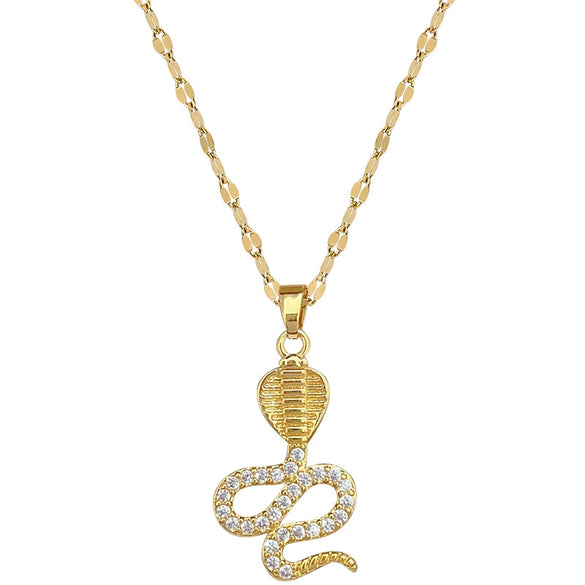 Necklace Stainless Steel Copper Geometric Winding Cobra Light Luxury Elegant Gorgeous Unisex