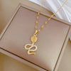 Necklace Stainless Steel Copper Geometric Winding Cobra Light Luxury Elegant Gorgeous Unisex