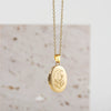 Necklace Stainless Steel Copper Gold Inlaid Oval Openable Photo Album Sun Moon Devil Eye Retro Chic Geometric