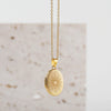 Necklace Stainless Steel Copper Gold Inlaid Oval Openable Photo Album Sun Moon Devil Eye Retro Chic Geometric