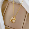 Necklace Stainless Steel Copper Heart Fourleaf Flower Animal Zodiac Cartoon Style