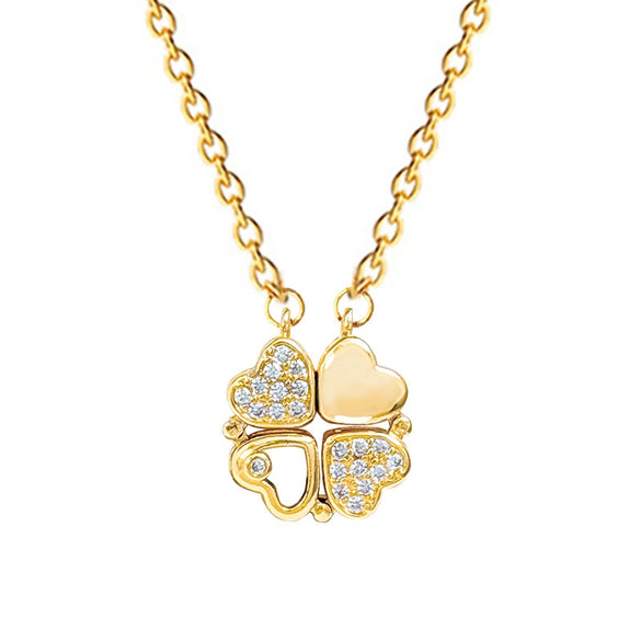 Necklace Stainless Steel Copper Heart Fourleaf Flower Animal Zodiac Cartoon Style