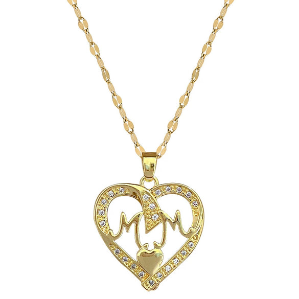 Necklace Stainless Steel Copper Heart Geometric Light Luxury Style