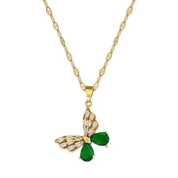 Necklace Stainless Steel Copper Hollow Butterfly Geometric Electroplating Women's