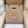 Necklace Stainless Steel Copper Pink Butterfly Zircon Geometric Cartoon Minimalist Light Luxury Elegant Gorgeous Unisex