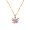 Necklace Stainless Steel Copper Pink Butterfly Zircon Geometric Cartoon Minimalist Light Luxury Elegant Gorgeous Unisex