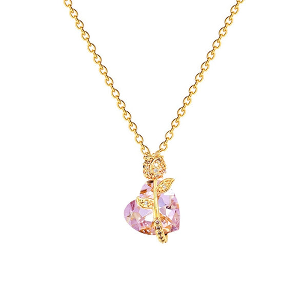 Necklace Stainless Steel Copper Pink Love Rose Animal Zodiac Cartoon Style For Women And Men
