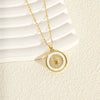 Necklace Stainless Steel Copper Plated Real Gold Mixed Gemstone Setting Cartoon Characters Geometric Style For Women