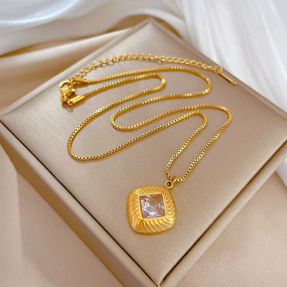 Necklace Stainless Steel Copper Punk Hiphop Style Geometric