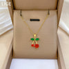 Necklace Stainless Steel Copper Red Cherry Fruit Animal Zodiac Cartoon Style