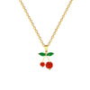Necklace Stainless Steel Copper Red Cherry Fruit Animal Zodiac Cartoon Style