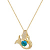 Necklace Stainless Steel Copper Sapphire Geometric Light Luxury Style
