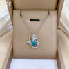 Necklace Stainless Steel Copper Sapphire Geometric Light Luxury Style