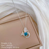 Necklace Stainless Steel Copper Sapphire Geometric Light Luxury Style