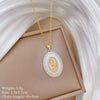 Necklace Stainless Steel Copper Shell Portrait Animal Zodiac Cartoon Style For Female